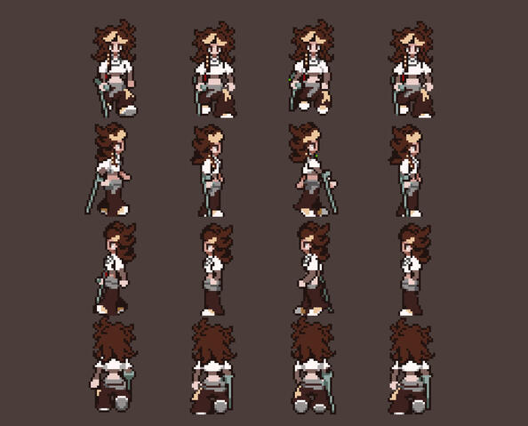 Four directions sprite animation. 4 frames